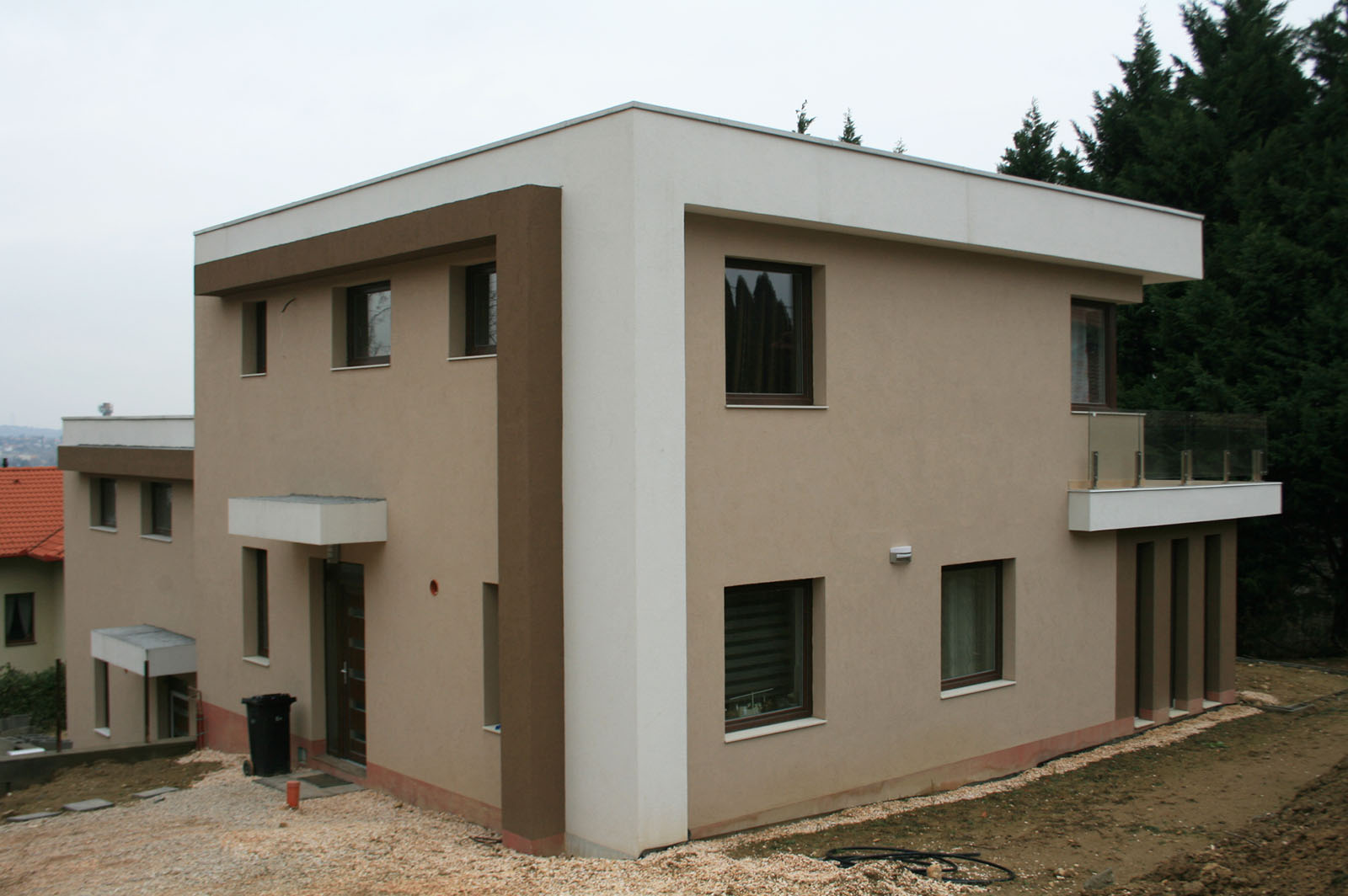 ikerház építészeti tervezés, minimál modern stílus, dizájn