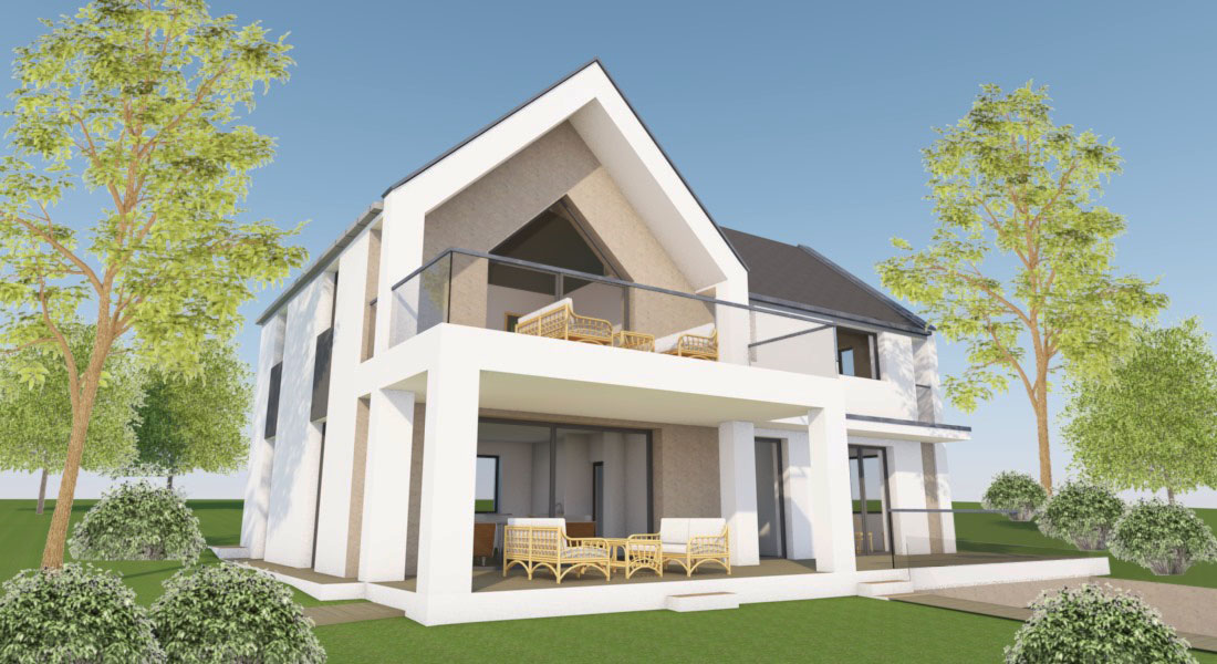 oromfalas családi ház balatonfelvidéken, látványterv
