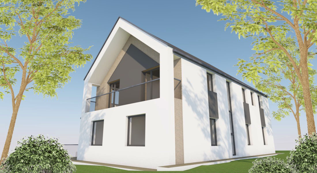 családi ház terv, keleti homlokzat