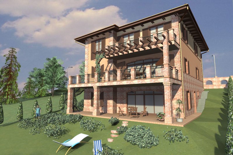 számítógépes látványterv kert felőli oldal