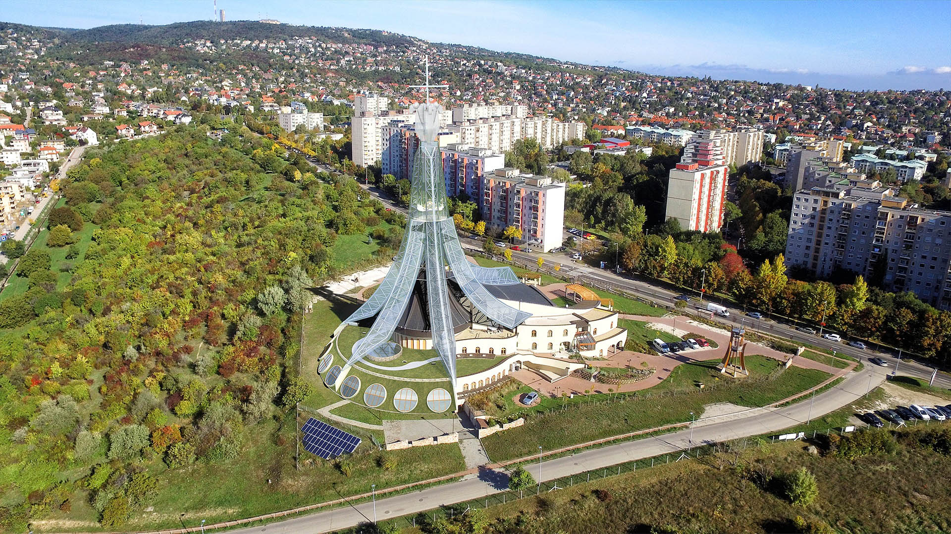 3d grafikai montázs, madártávlatból látványterv