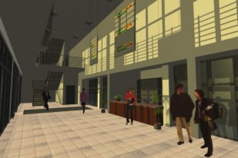 irodaház, beltér, előcsarnok látványterv