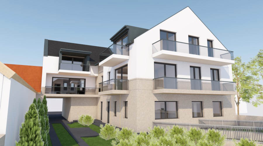 minimál stílusú társasház tervezés