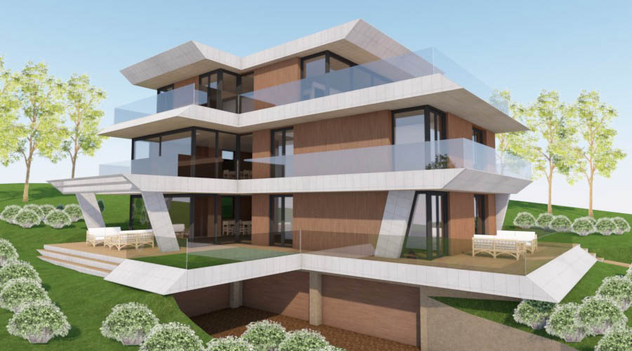 társasház látványterv, társasház tervezése