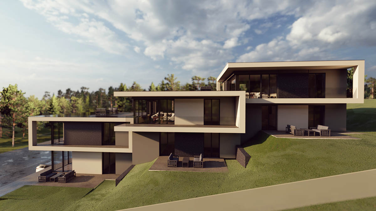 látványterv, társasház tervezés