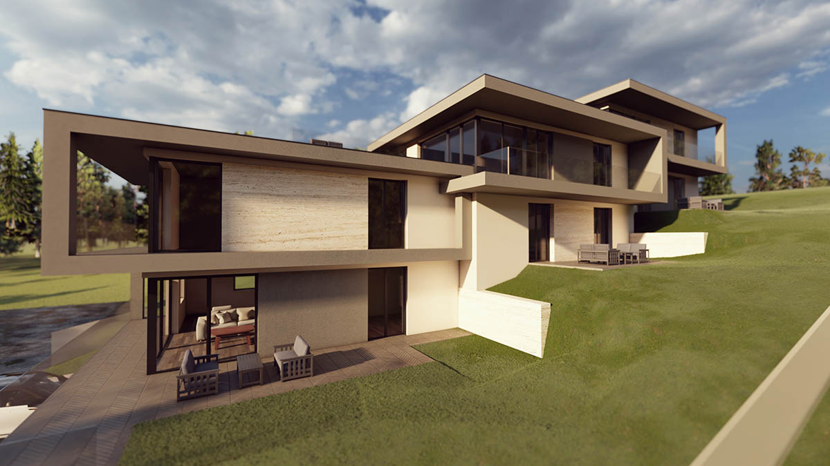 háromlakásos társasház tervezés