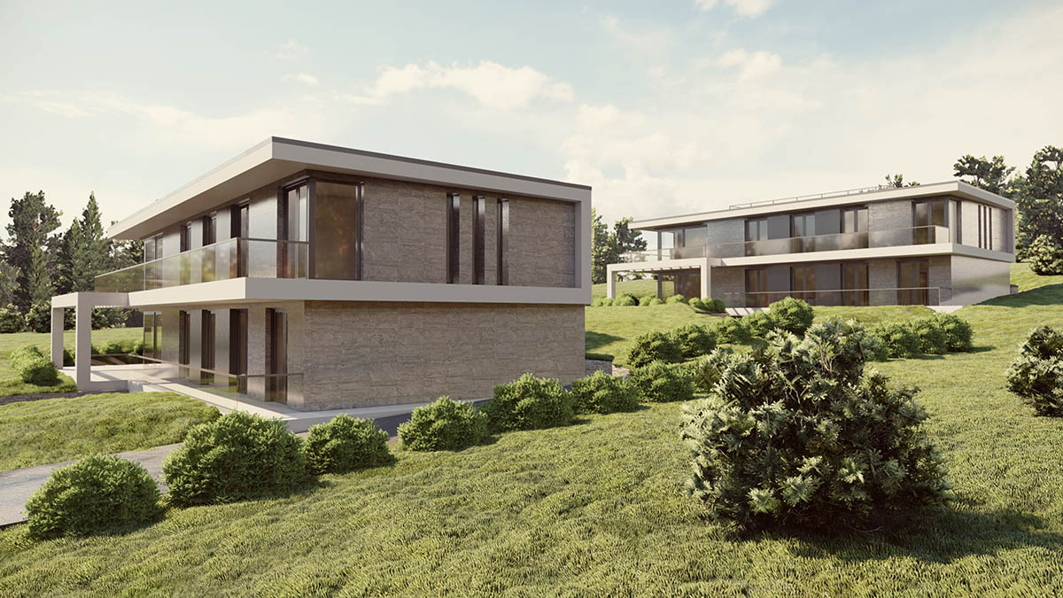 modern minimál társasház