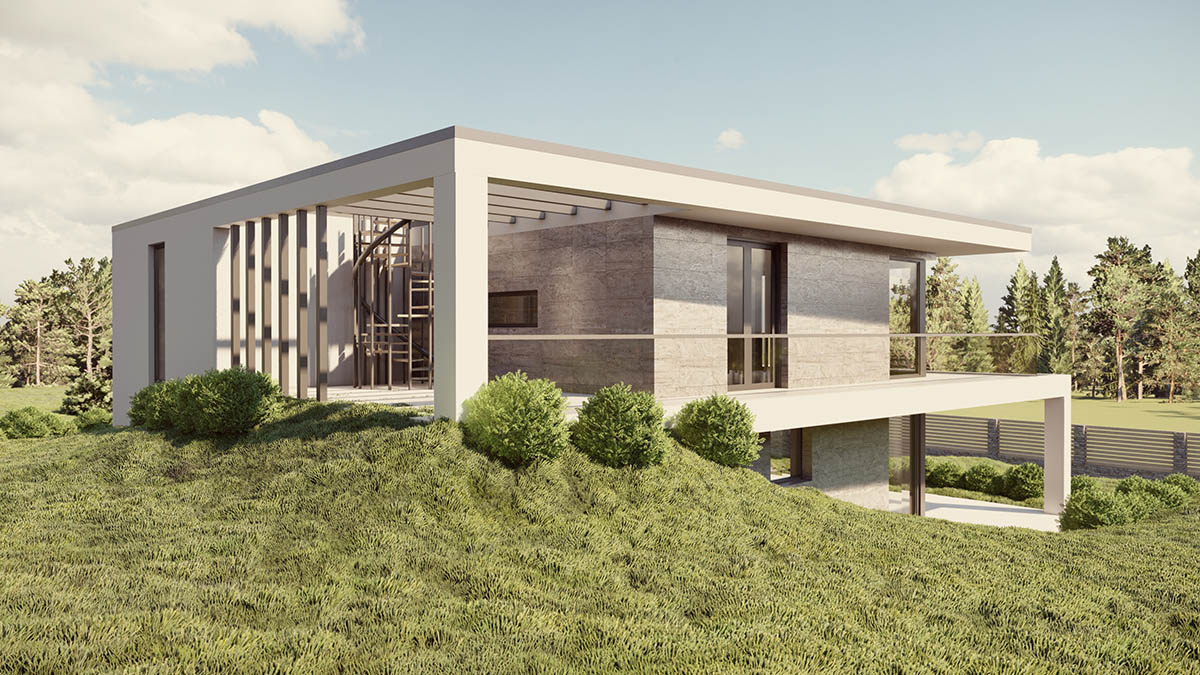 modern kétlakásos társasház